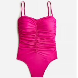 J. Crew Pink Ruched One-Piece Swimsuit